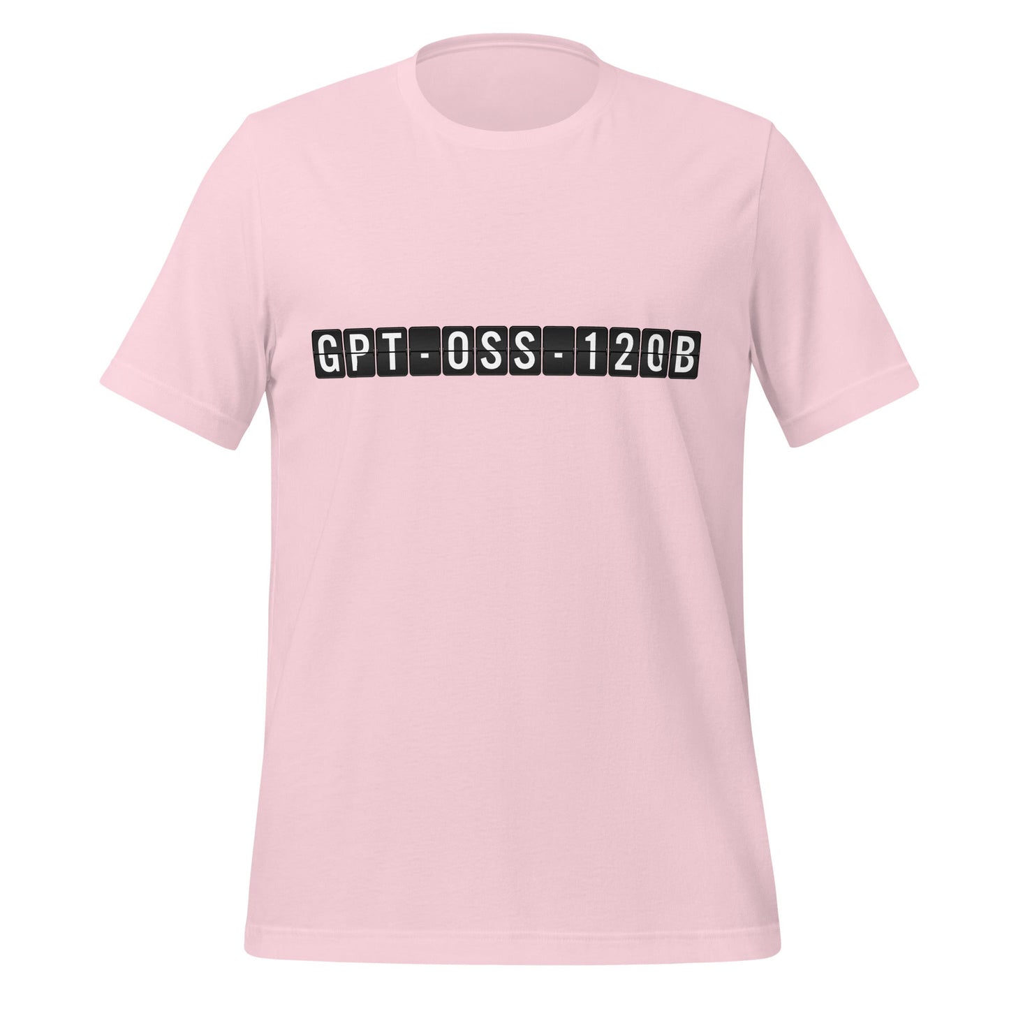 Product mockup photo of the gpt oss 120b Arrival T Shirt (unisex) Soft Pink / M.