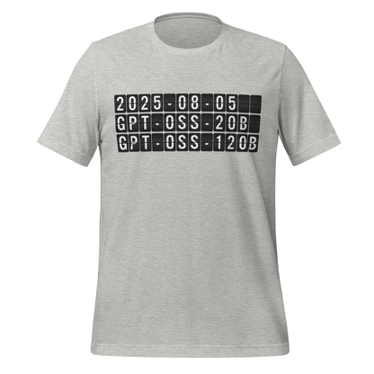 Product mockup photo of the gpt oss Arrival T Shirt (unisex) Athletic Heather / M.