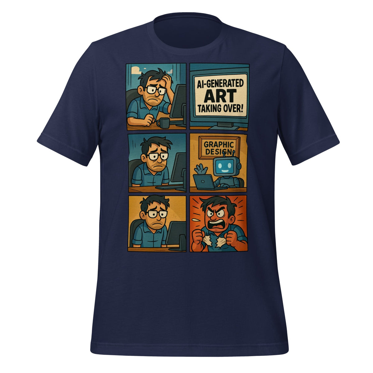 Product mockup photo of the Graphic Design Job T Shirt 3 (unisex) Navy / M.