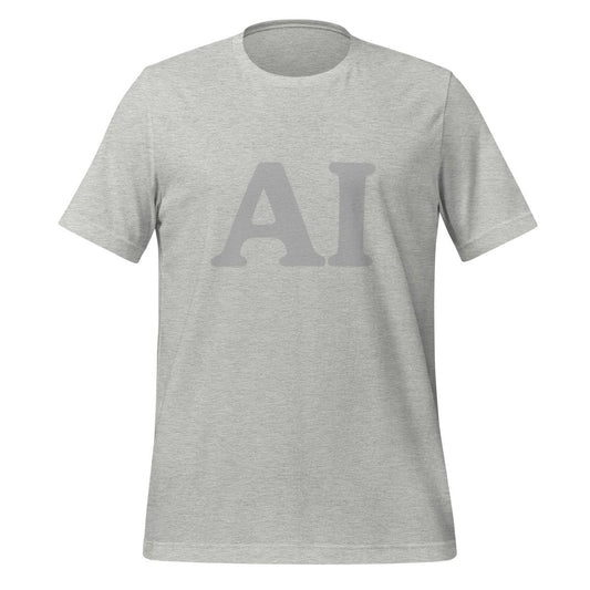 Product mockup photo of the Gray AI T Shirt (unisex) Athletic Heather / M.
