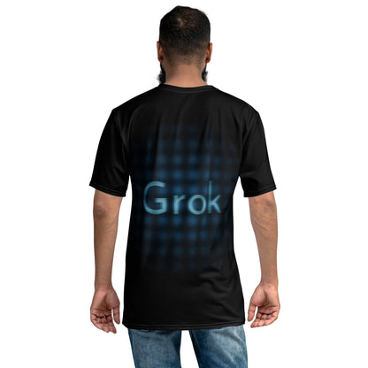Product mockup photo of the Grok 1.5 Glitch T Shirt (men).