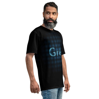 Product mockup photo of the Grok 1.5 Glitch T Shirt (men).