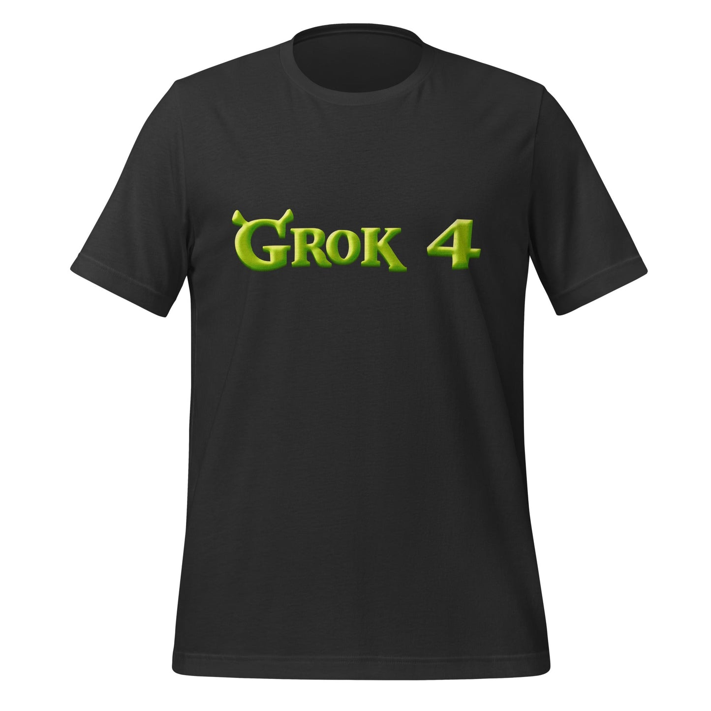 Product mockup photo of the Grok 4 Ogre T Shirt (unisex) Dark Grey / M.
