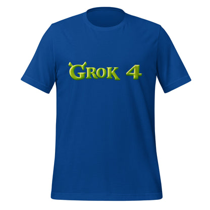 Product mockup photo of the Grok 4 Ogre T Shirt (unisex) True Royal / M.