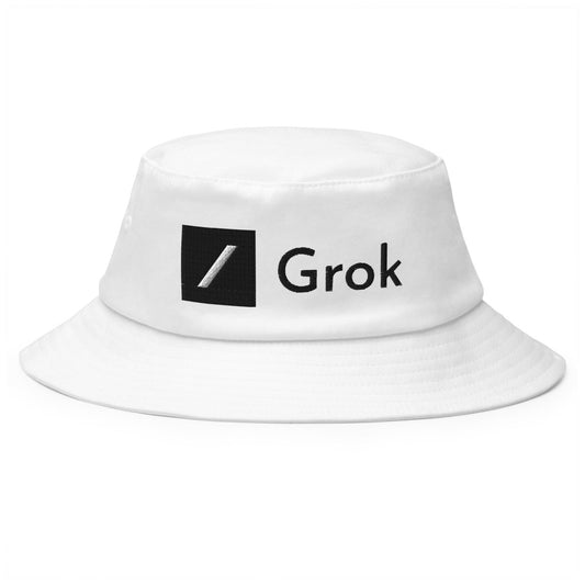 Grok Black Logo Embroidered Bucket Hat - AI Store
