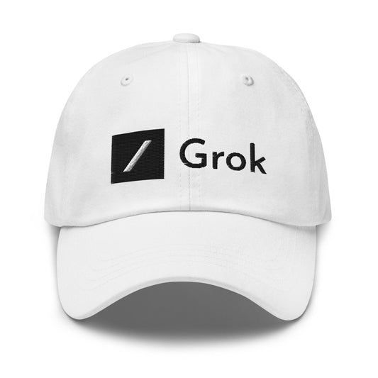 Grok Black Logo Embroidered Cap - AI Store