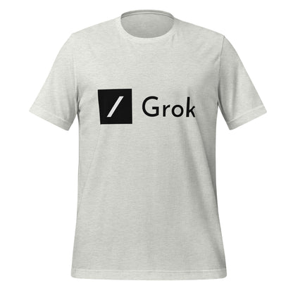 Product mockup photo of the Grok T Shirt (unisex) Ash / M.