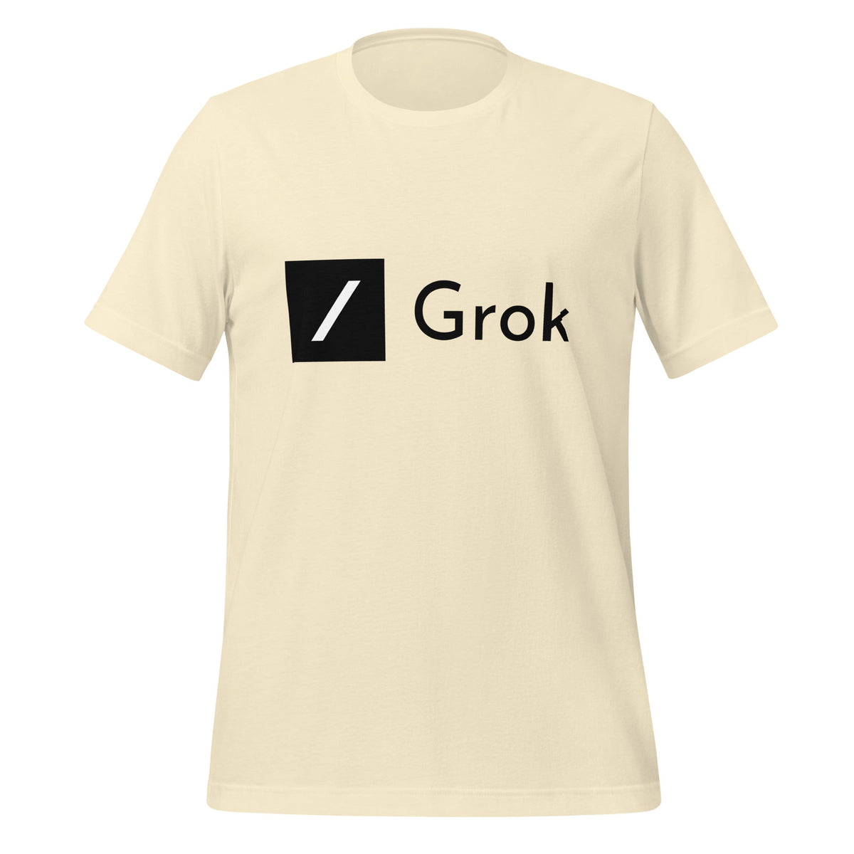 Product mockup photo of the Grok T Shirt (unisex) Natural / M.