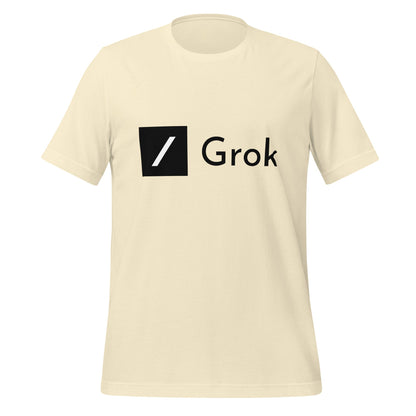 Product mockup photo of the Grok T Shirt (unisex) Natural / M.