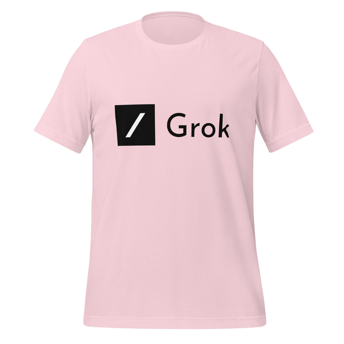 Product mockup photo of the Grok T Shirt (unisex) Soft Pink / M.