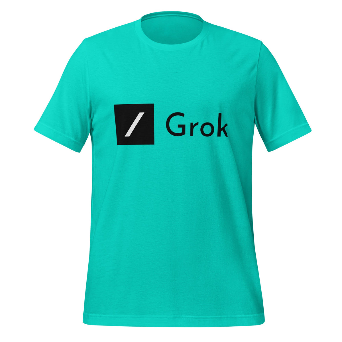 Product mockup photo of the Grok T Shirt (unisex) Teal / M.