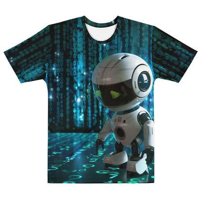 Product mockup photo of the Hacking Robot Hero T Shirt (men) M.
