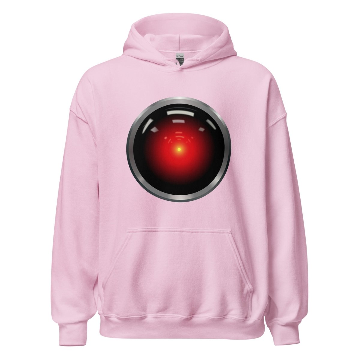 Product mockup photo of the HAL 9000 Hoodie (unisex) Light Pink / M.