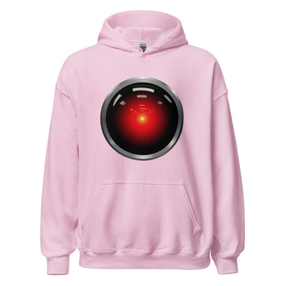 Product mockup photo of the HAL 9000 Hoodie (unisex) Light Pink / M.