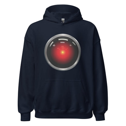Product mockup photo of the HAL 9000 Hoodie (unisex) Navy / M.