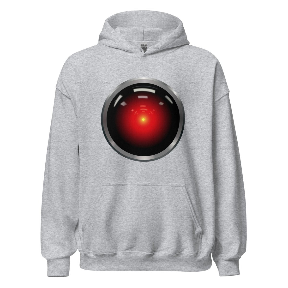 Product mockup photo of the HAL 9000 Hoodie (unisex) Sport Grey / M.