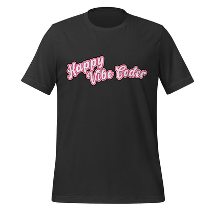 Mockup image of the Happy Vibe Coder T-Shirt (unisex) Dark Grey / M.