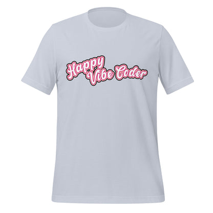 Mockup image of the Happy Vibe Coder T-Shirt (unisex) Light Blue / M.