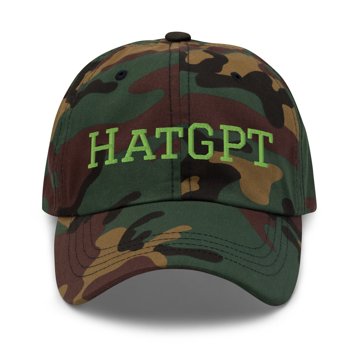 Image of the HatGPT in Light Green Cap Green Camo.