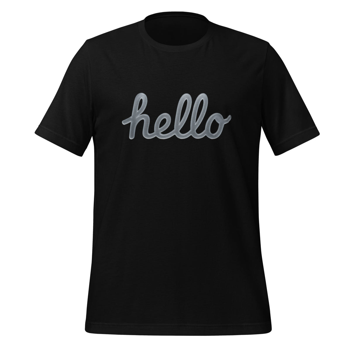 Image of the hello Liquid Glass T-Shirt (unisex) Black / M.