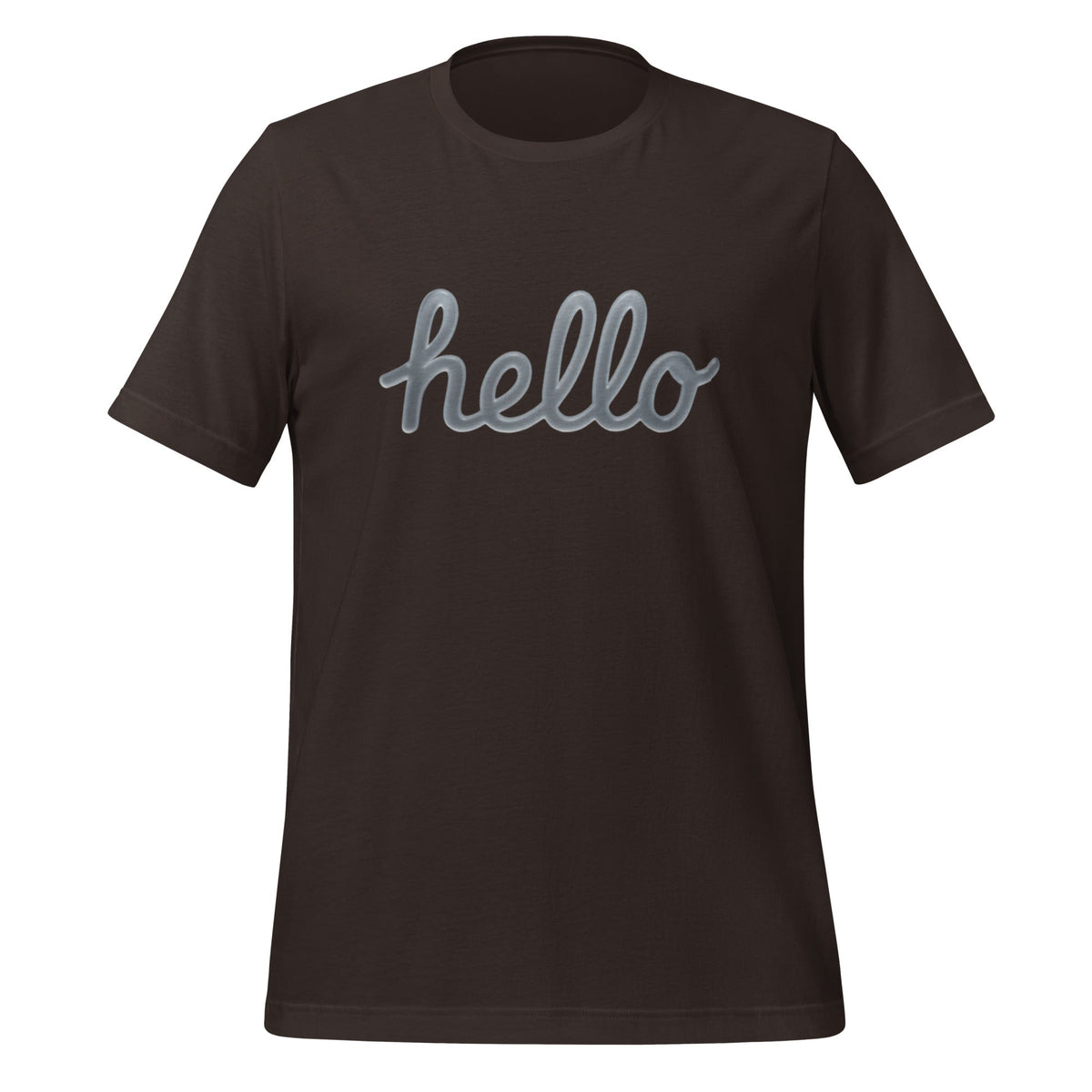 Image of the hello Liquid Glass T-Shirt (unisex) Brown / M.
