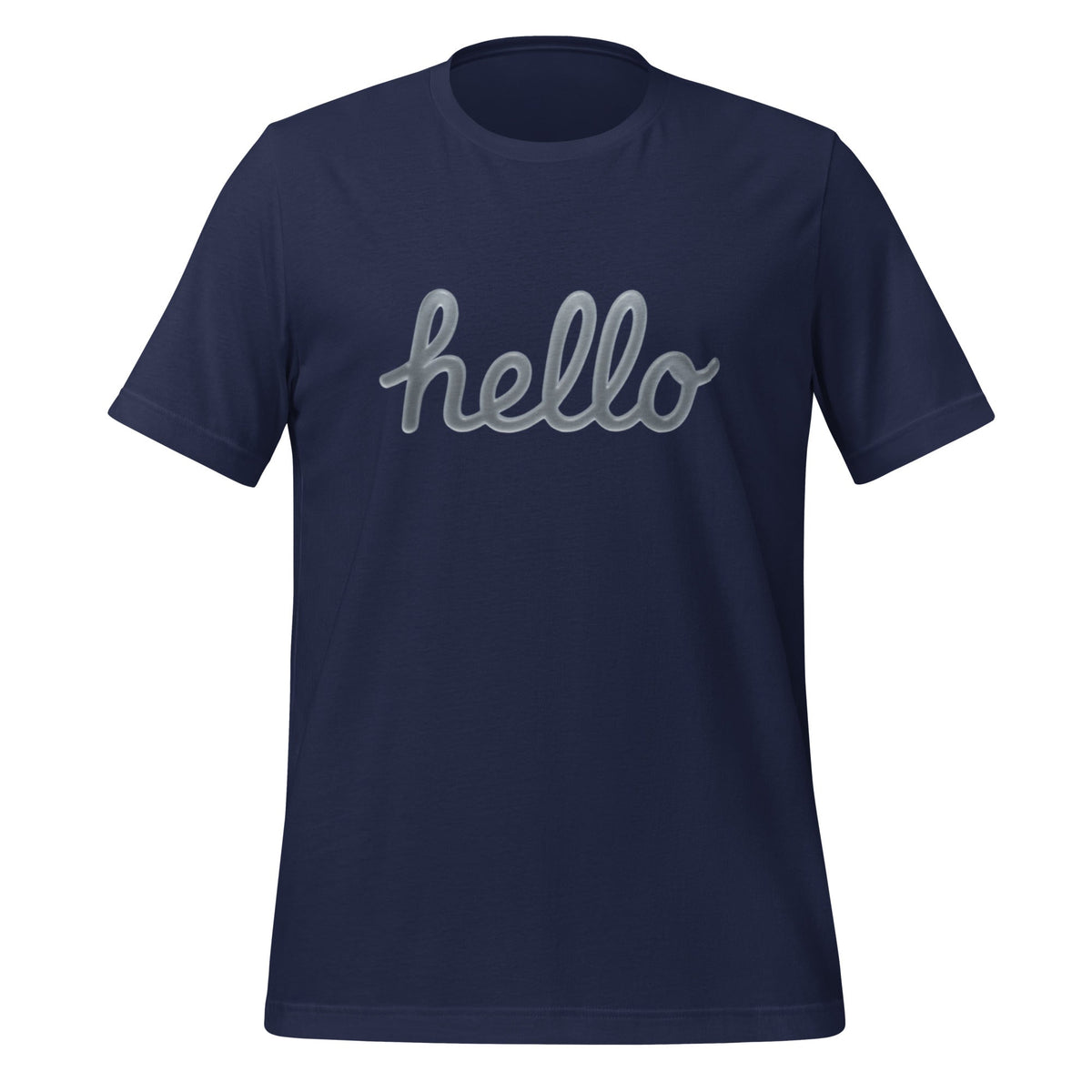 Image of the hello Liquid Glass T-Shirt (unisex) Navy / M.