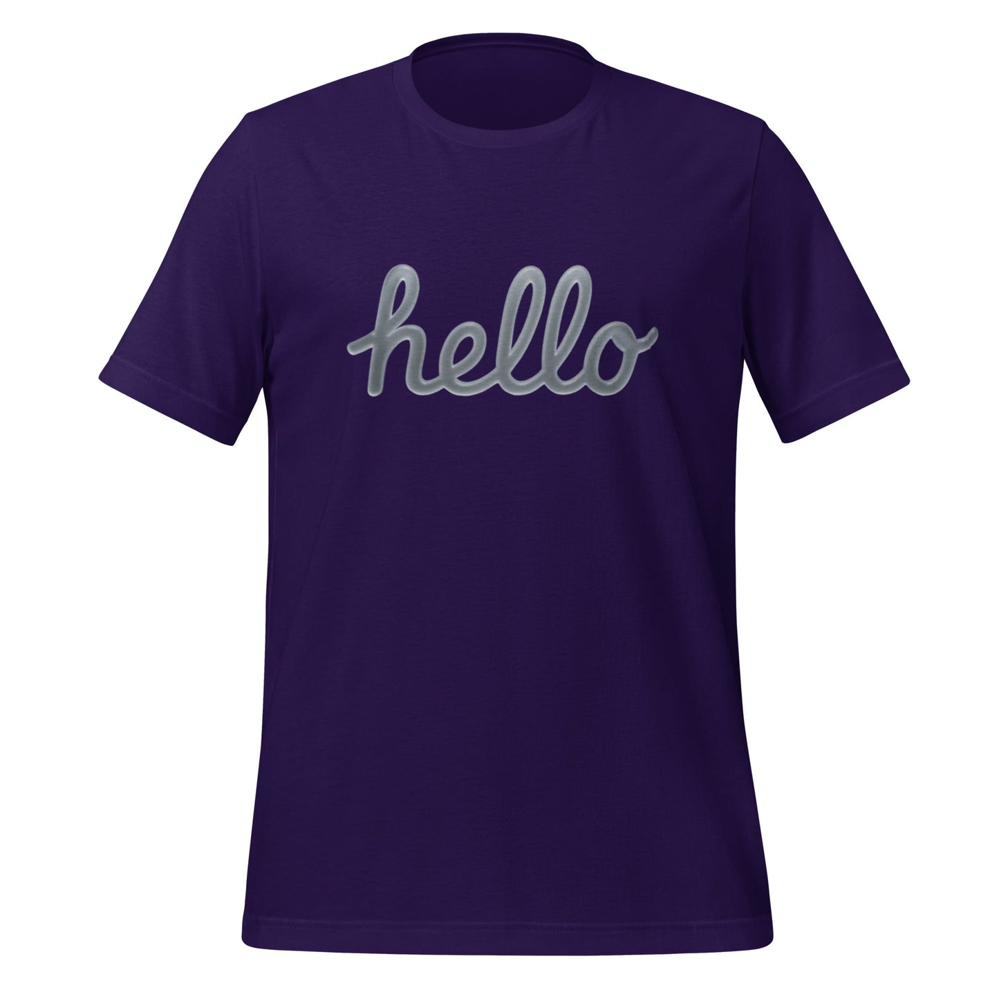 Image of the hello Liquid Glass T-Shirt (unisex) Team Purple / M.