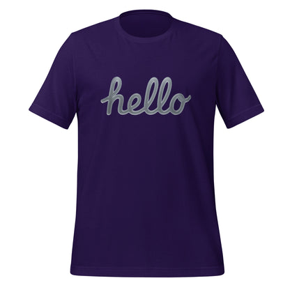 Image of the hello Liquid Glass T-Shirt (unisex) Team Purple / M.