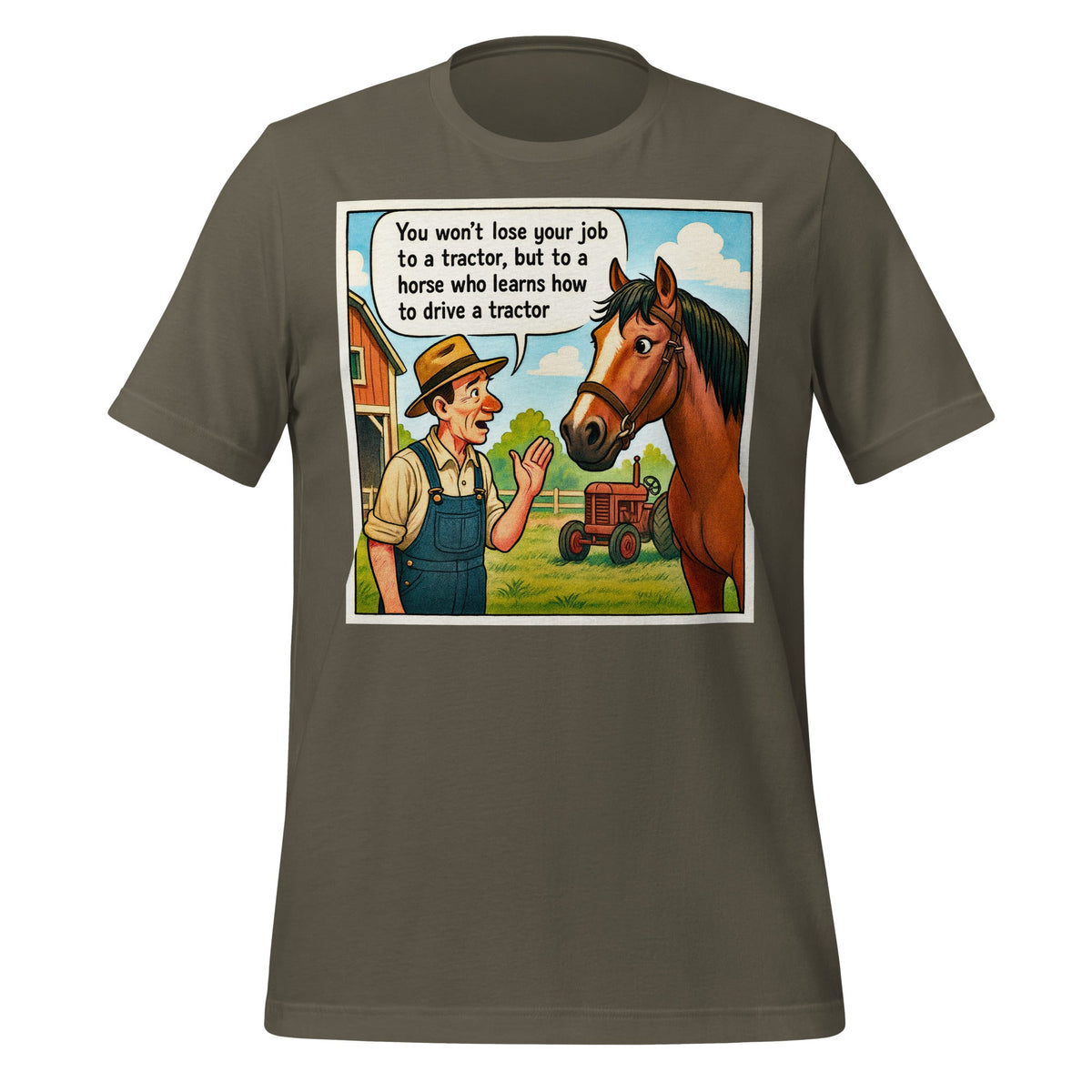 Image of the Horse Jobs T-Shirt (unisex) Army / M.