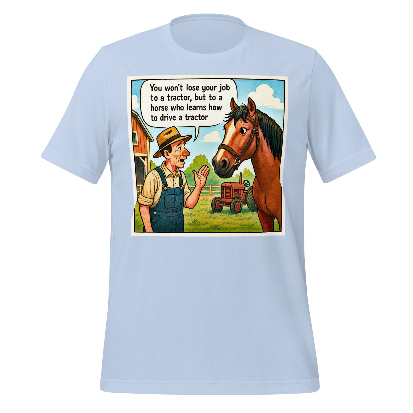 Image of the Horse Jobs T-Shirt (unisex) Baby Blue / M.