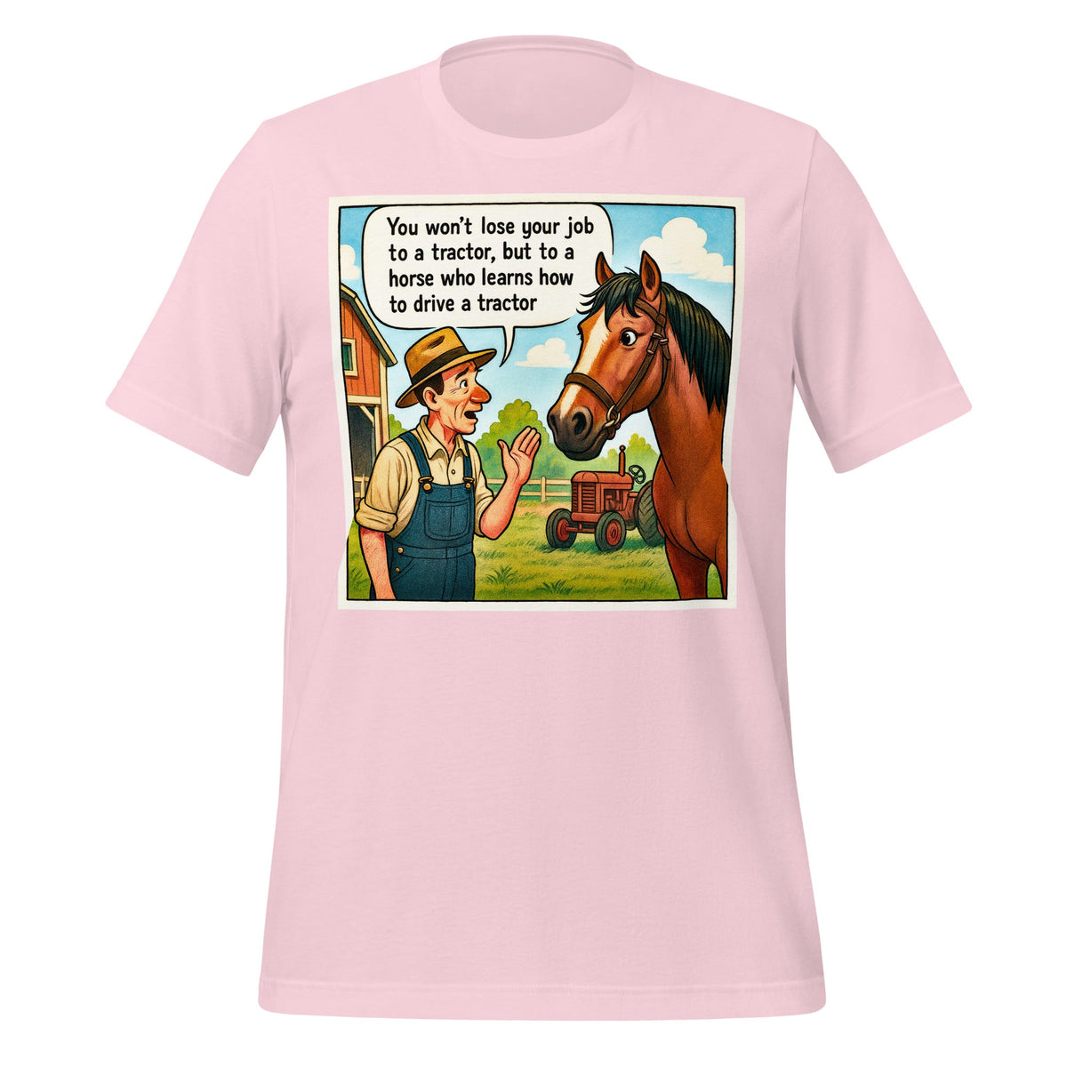 Image of the Horse Jobs T-Shirt (unisex) Soft Pink / M.