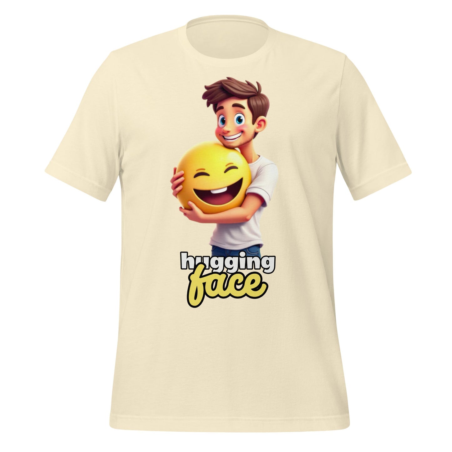 Image of the Hugging a Face T-Shirt (unisex) Natural / M.