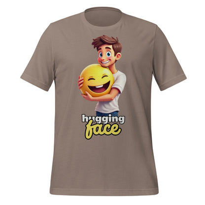 Image of the Hugging a Face T-Shirt (unisex) Pebble / M.