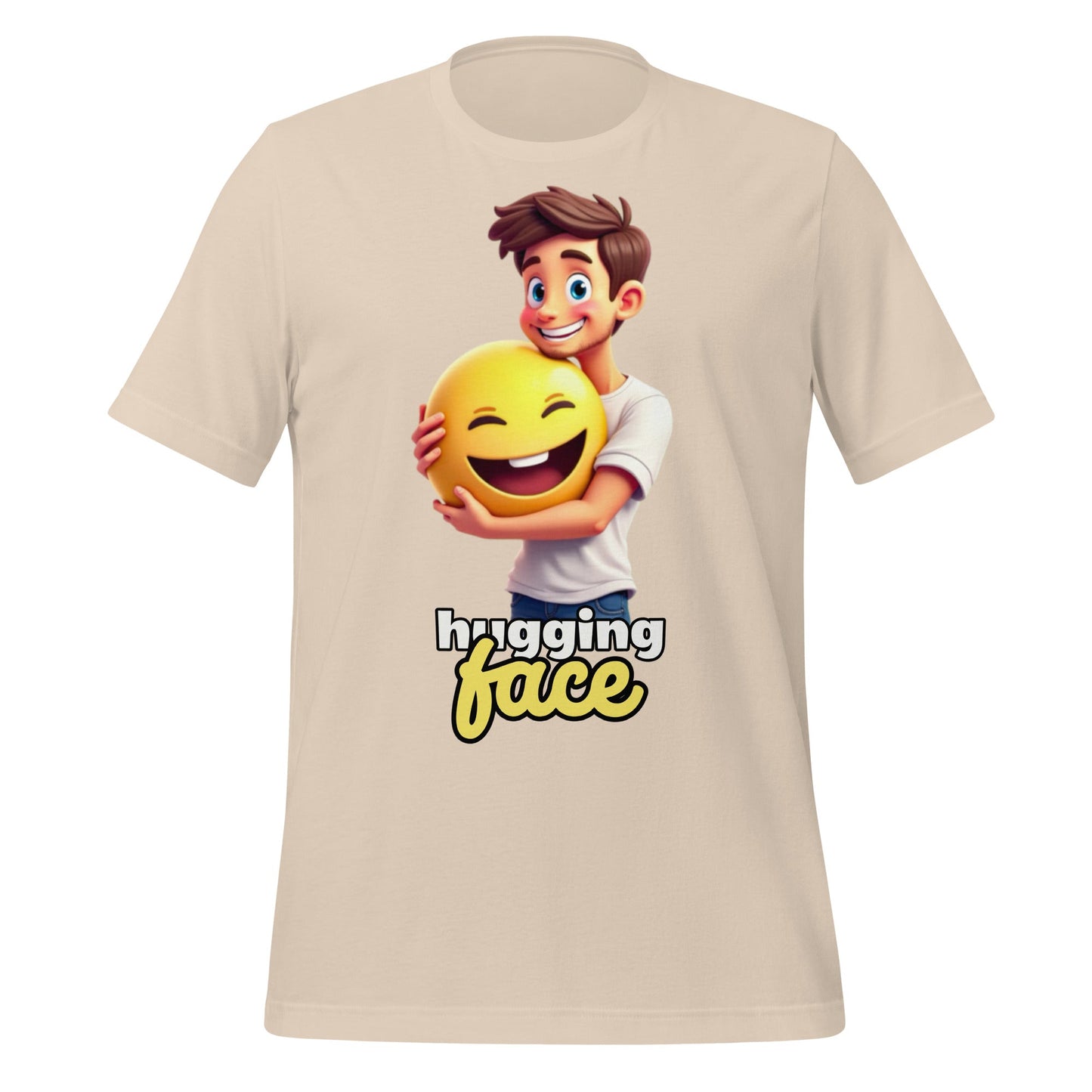 Image of the Hugging a Face T-Shirt (unisex) Soft Cream / M.
