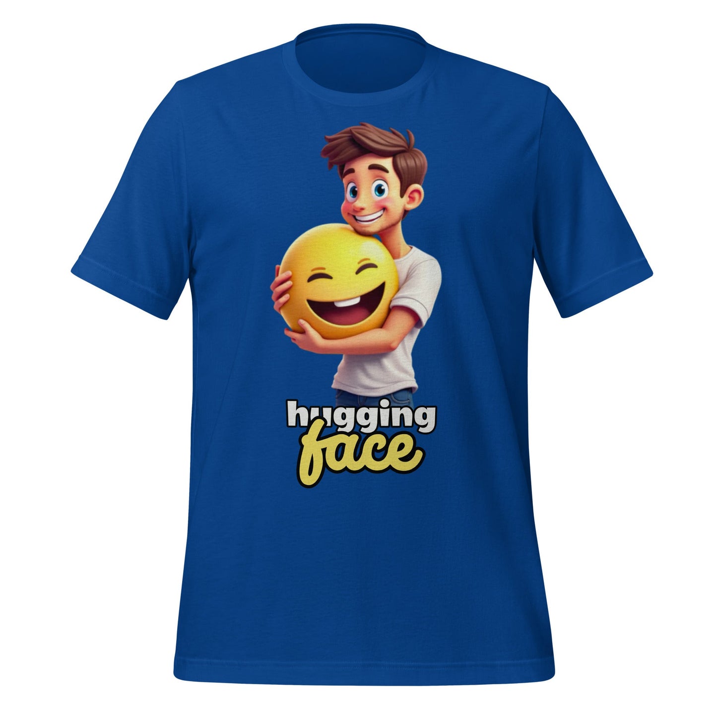 Image of the Hugging a Face T-Shirt (unisex) True Royal / M.