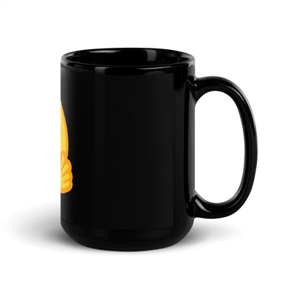 Image of the Hugging Face Black Glossy Mug.