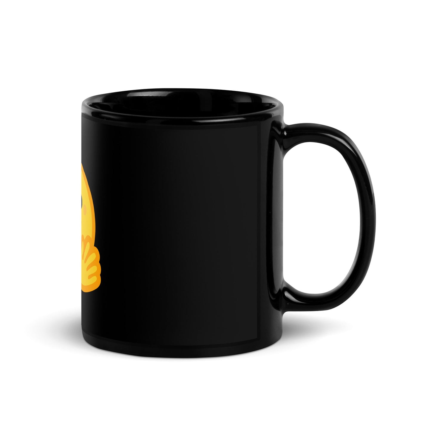 Image of the Hugging Face Black Glossy Mug.