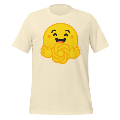 Product mockup photo of the Hugging Face Hugging OpenAI T Shirt (unisex) Natural / M.