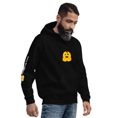 Image of the Hugging Face Icon and Logos Hoodie (unisex).