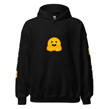 Image of the Hugging Face Icon and Logos Hoodie (unisex) Black / M.