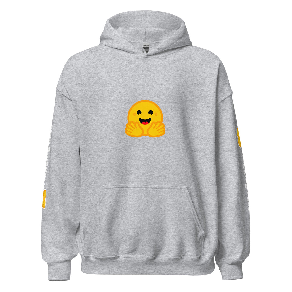 Image of the Hugging Face Icon and Logos Hoodie (unisex) Sport Grey / M.