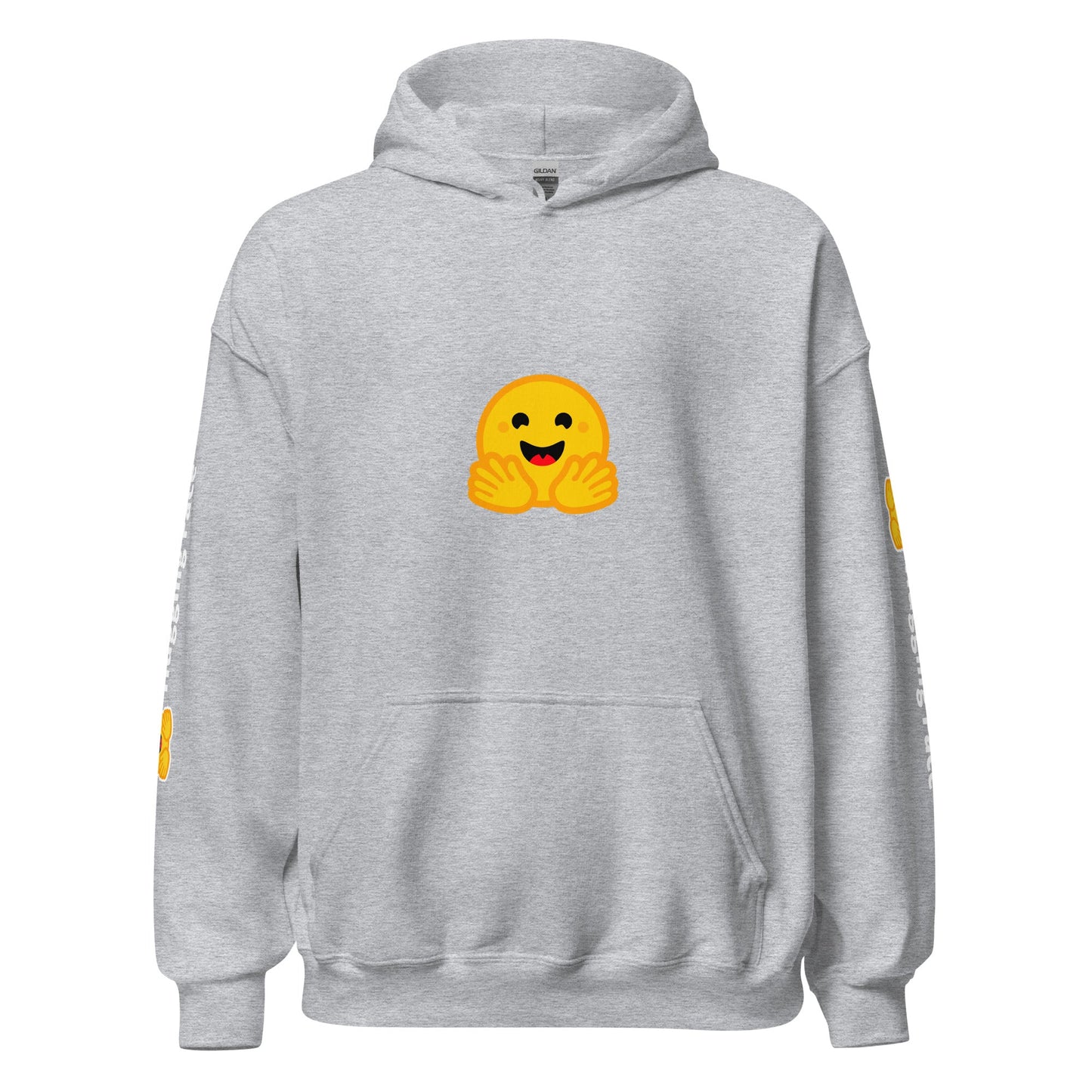 Image of the Hugging Face Icon and Logos Hoodie (unisex) Sport Grey / M.