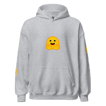 Image of the Hugging Face Icon and Logos Hoodie (unisex) Sport Grey / M.
