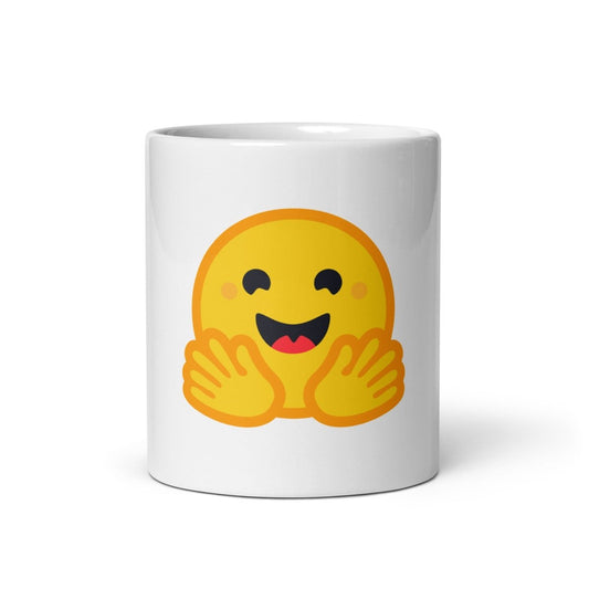 Hugging Face Icon on White Glossy Mug - AI Store