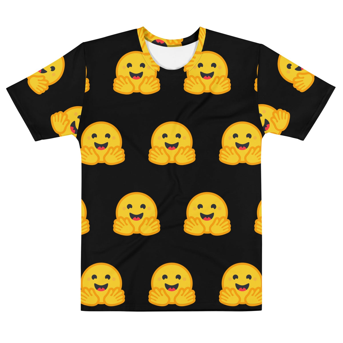 Product mockup photo of the Hugging Face Icon T Shirt (men) M.