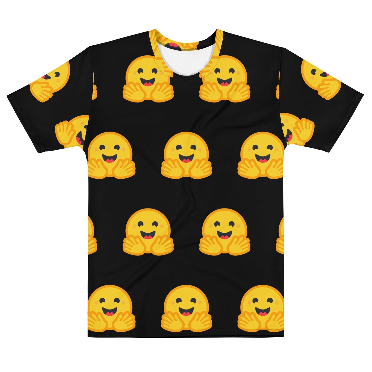 Product mockup photo of the Hugging Face Icon T Shirt (men) M.