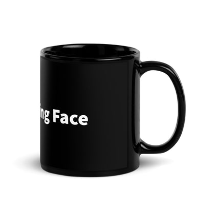 Image of the Hugging Face Logo Black Glossy Mug.