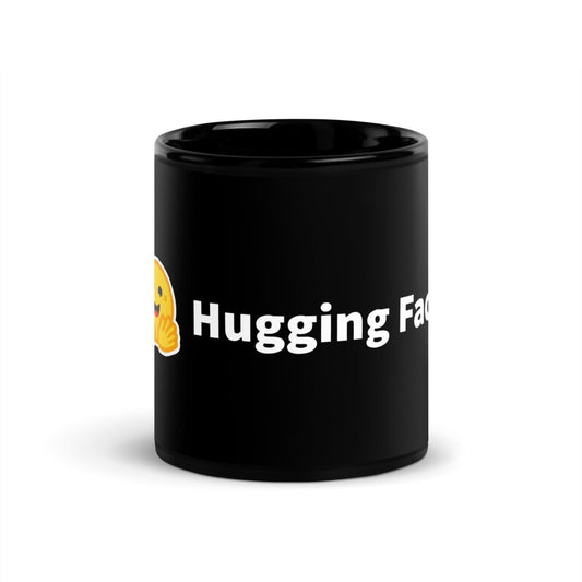 Hugging Face Logo Black Glossy Mug - AI Store
