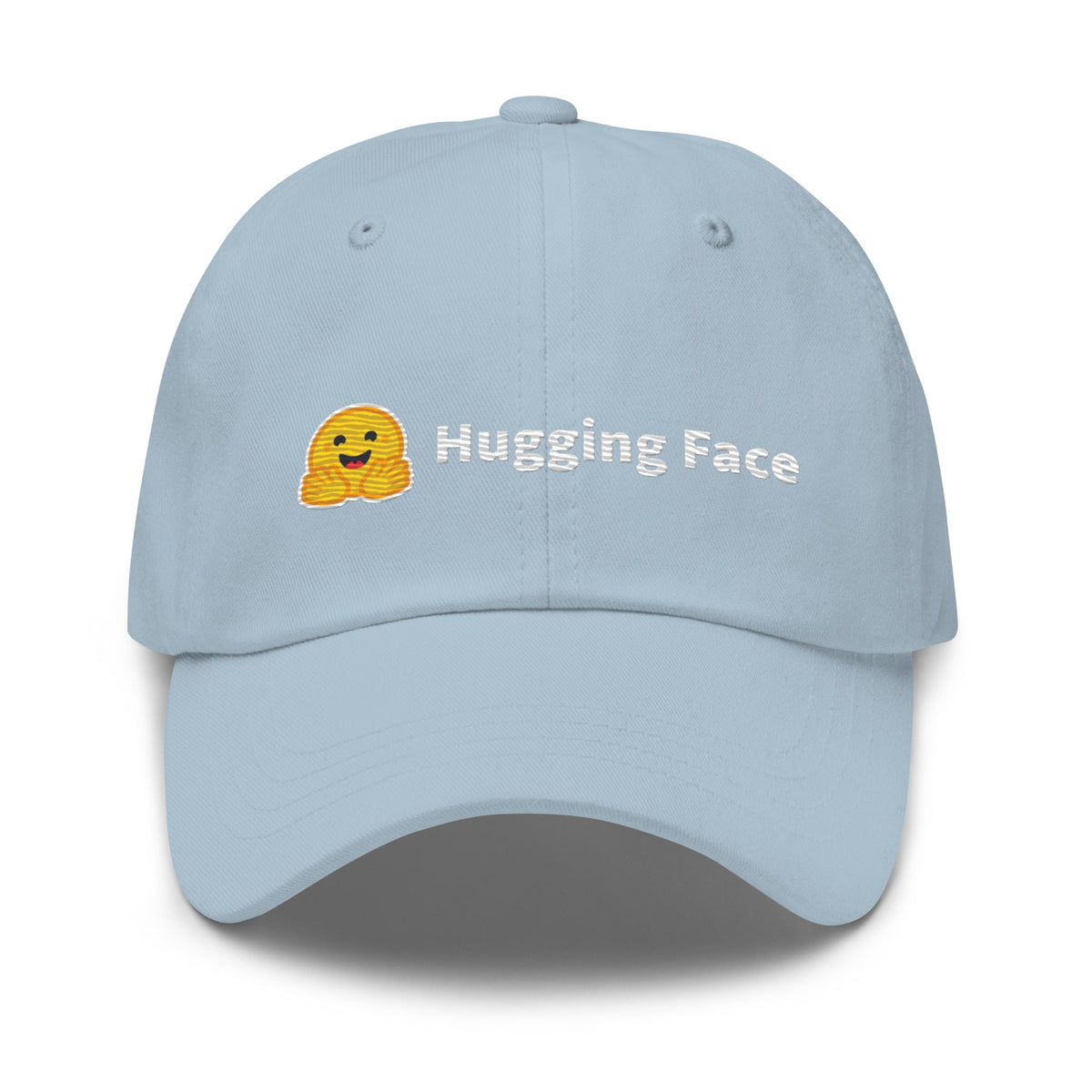 Image of the Hugging Face Logo Cap Light Blue.