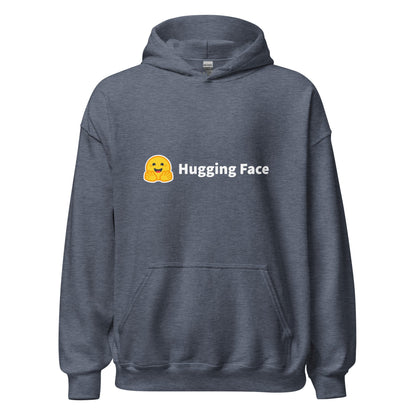 Image of the Hugging Face Logo Hoodie (unisex) Heather Sport Dark Navy / M.